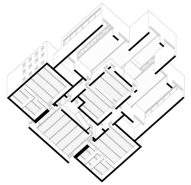 Isometric drawings of the Künstlerhaus